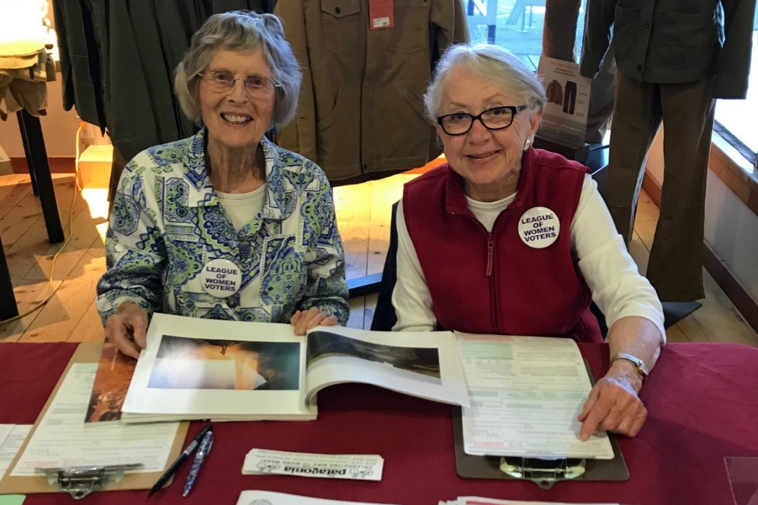 Sue and Eve registering voters in Santa Cruz County May 15, 2018.