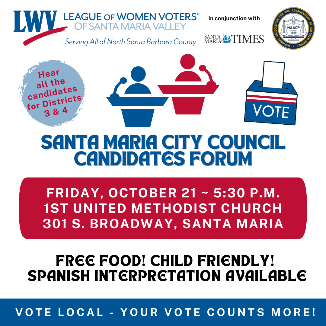 Santa Maria City Council forum flyer-english
