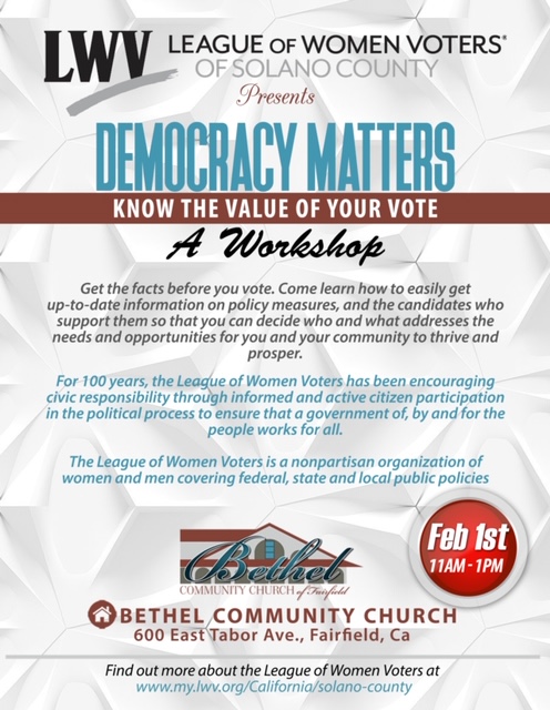 Democracy Matters: Know the Value of Your Vote Workshop