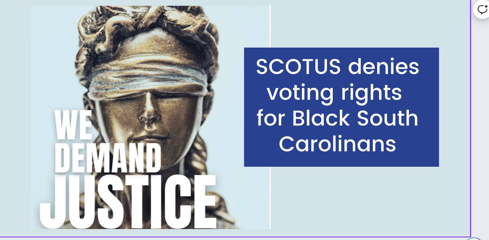 SCOTUS denies voting rights for Black South Carolinians