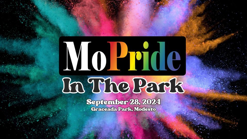 Graphic for MoPride in Graceada Park on tie-dye background