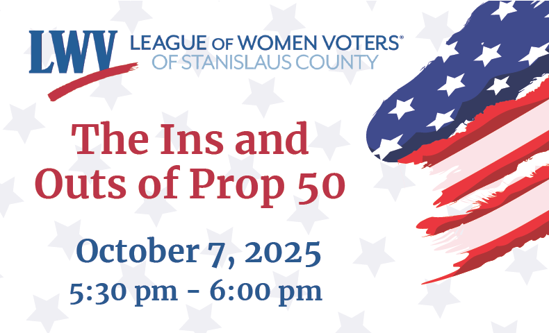 Ins and Outs of Prop 50 October 7, 2025 5:30 - 6:00 pm