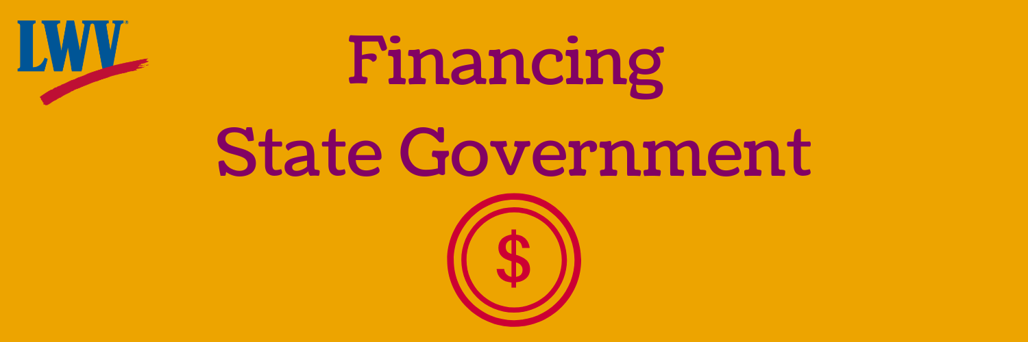 Graphic Financing state government with a money symbol