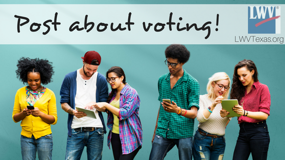 Post About Voting! Young people on phonts