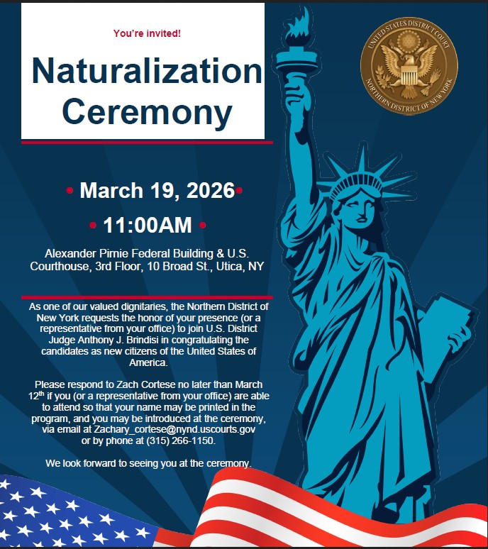 Naturalization ceremony invitation
