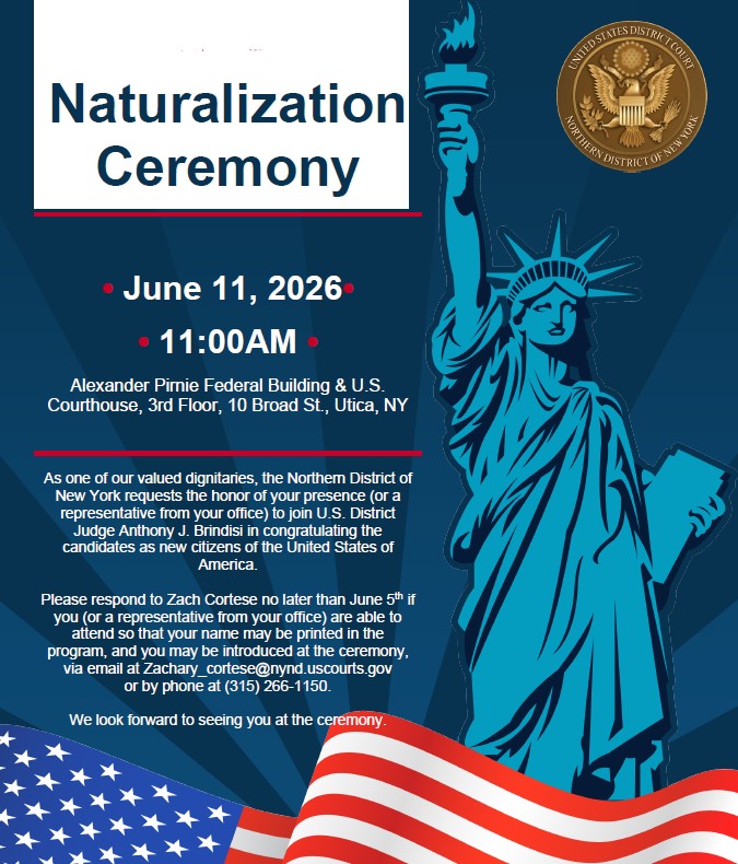 Naturalization ceremony invitation