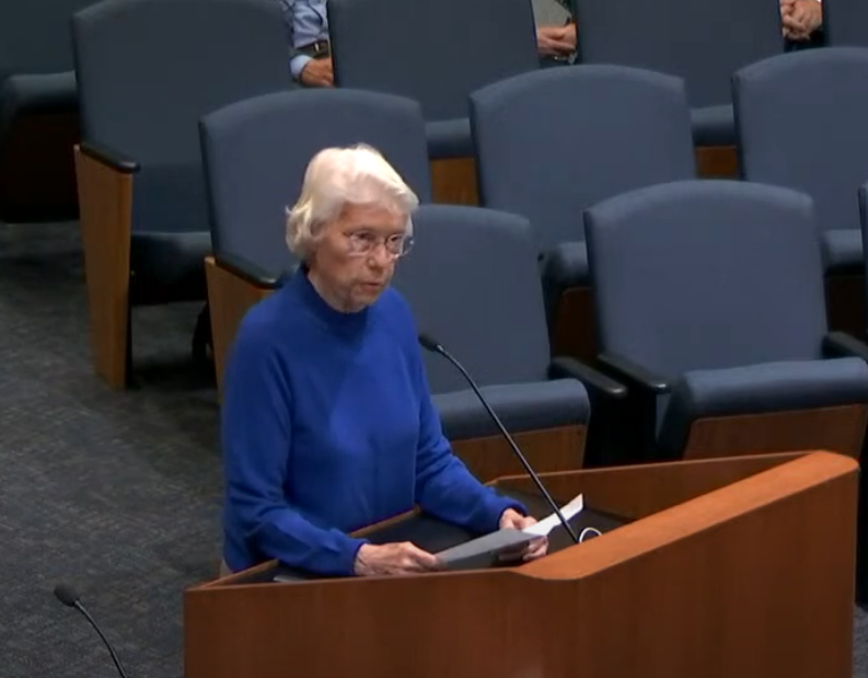 Carol Lindberg speaks at Board of Supervisors meeting for YES on AB, May 24 2022