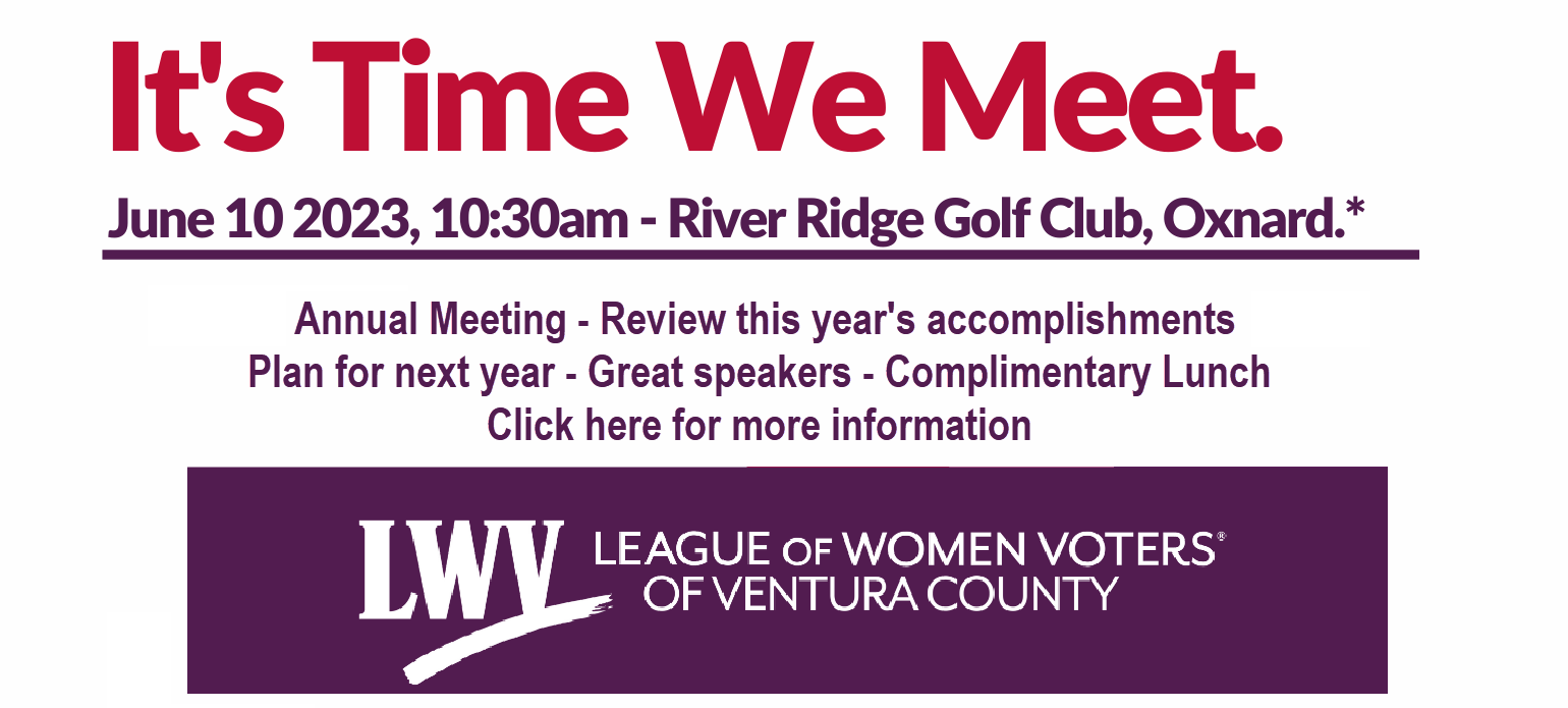 LWVVC Annual Meeting 2023 Announcement