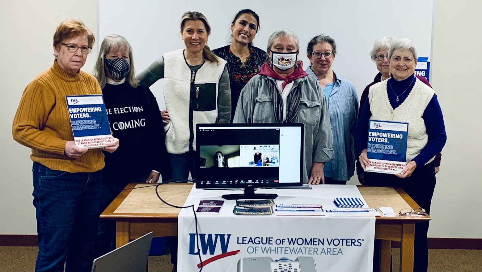 A photo of the LWV-Whitewater Area board taken at the November 2022 meeting. 