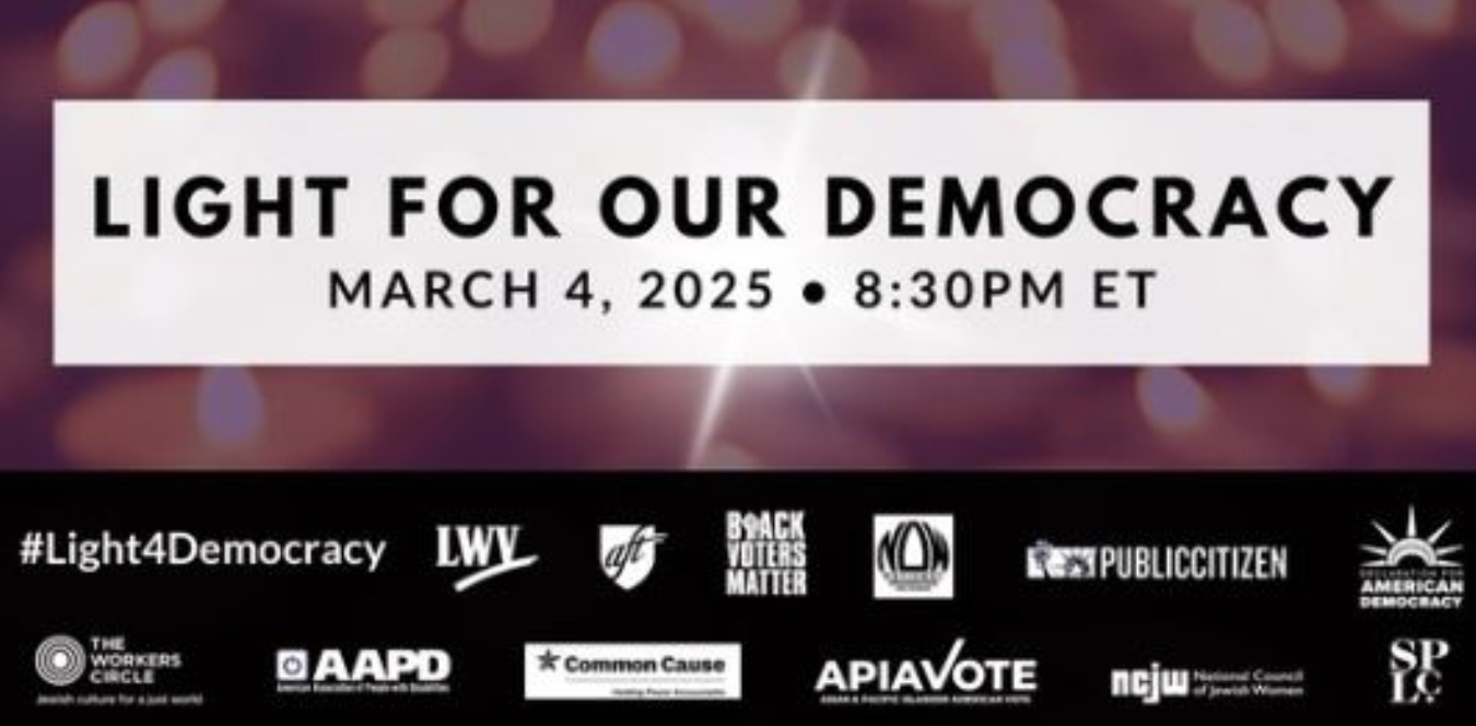 Light for out democracy Event poster