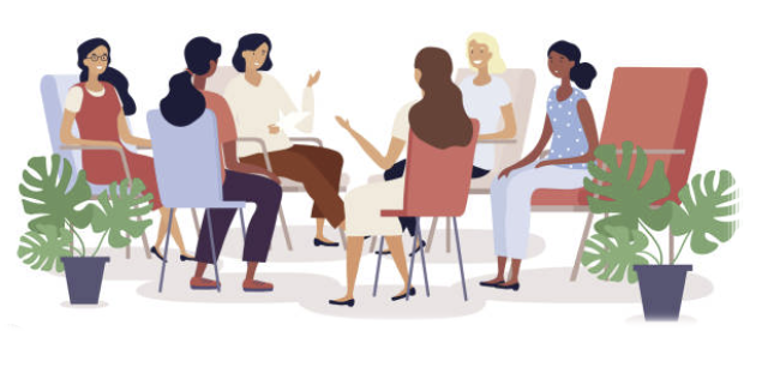 Graphic of women in a group