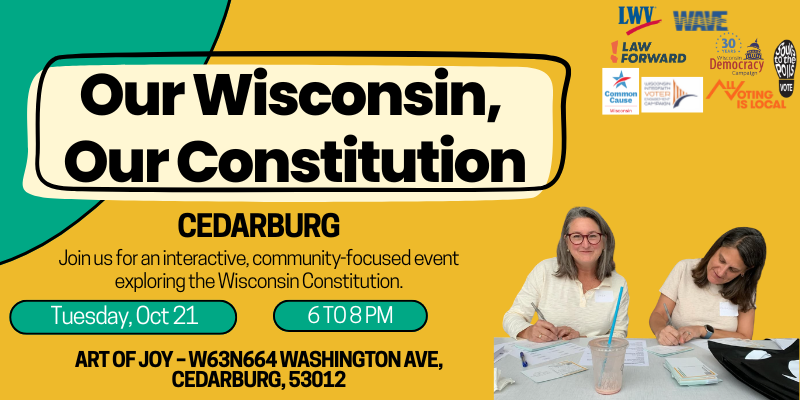 OUR WI, OUR CONSTITUTION statewide tour on constitutional amendments- Cedarburg