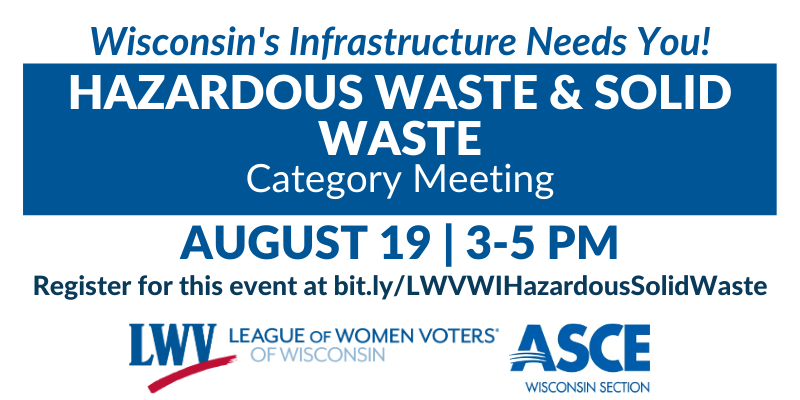 Event graphic for a Hazardous Waste and Solid Waste Category meeting on infrastructure