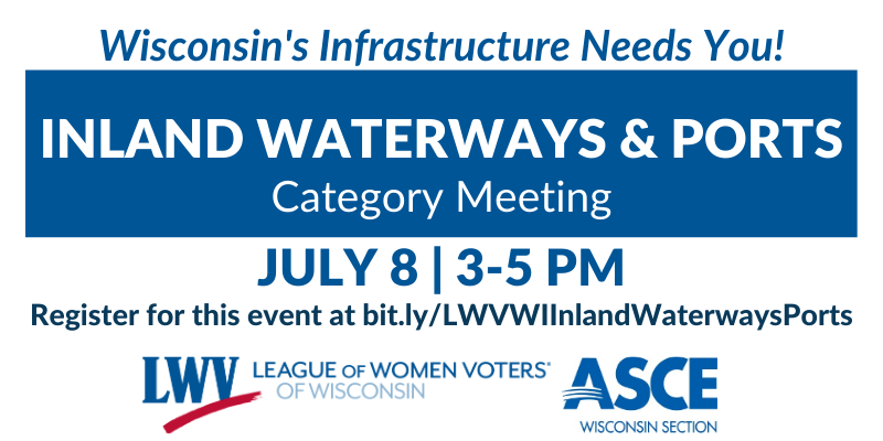 Event graphic for an Inland Waterways and Ports Category meeting on infrastructure