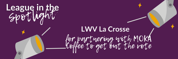 Purple background with white text: League in the Spotlight La Crosse