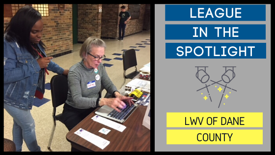 Graphic showing a photo of local league members with "League in the Spotlight" on the right.