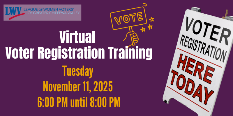 LWV Chippewa Valley - virtual voter registration training