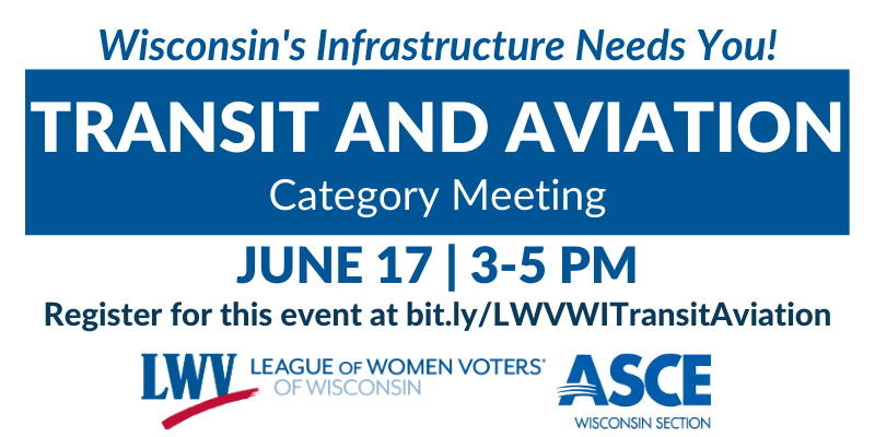 Event graphic for a Transit and Aviation Category meeting on infrastructure