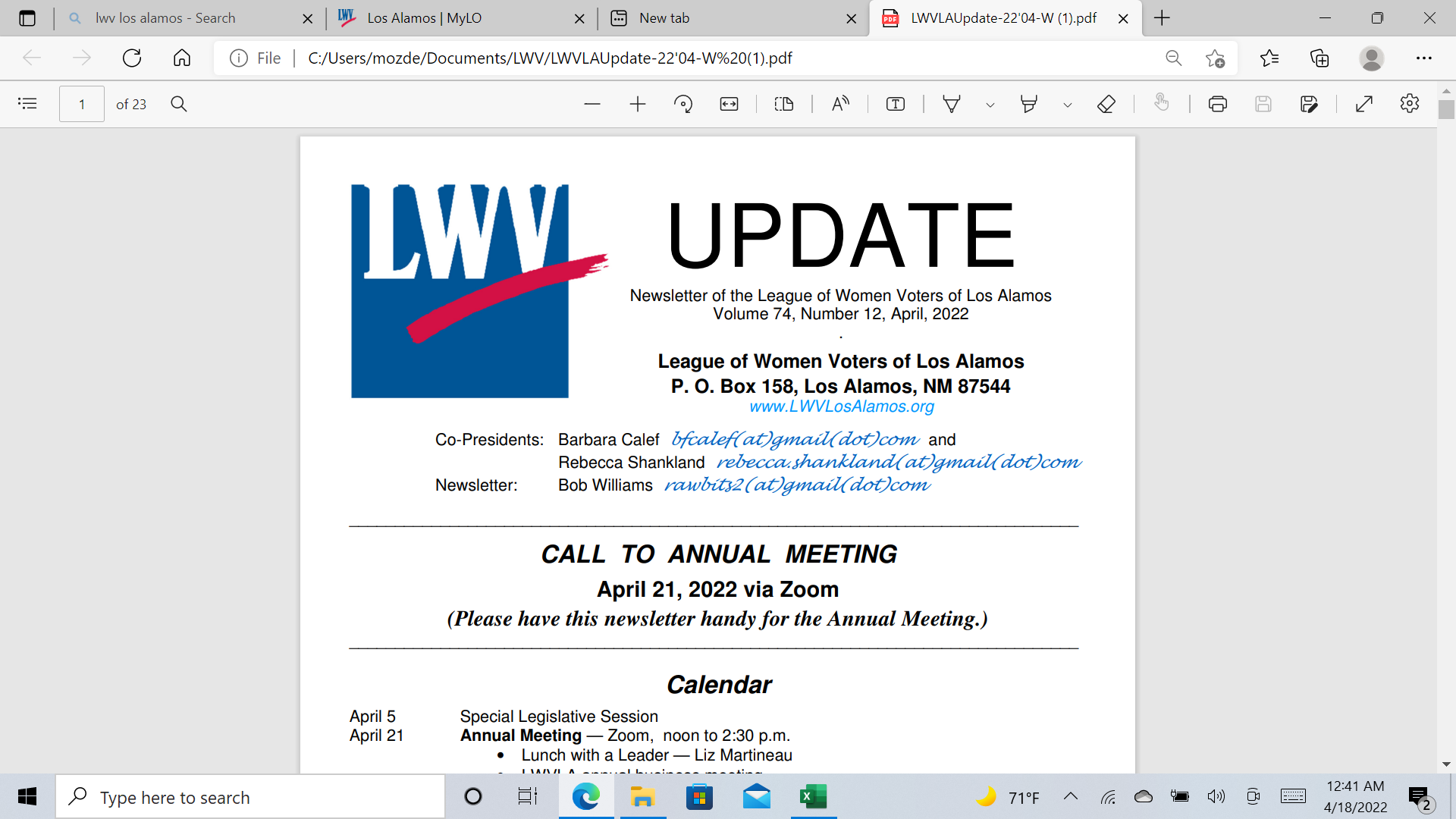 LWV LA April 2022 image