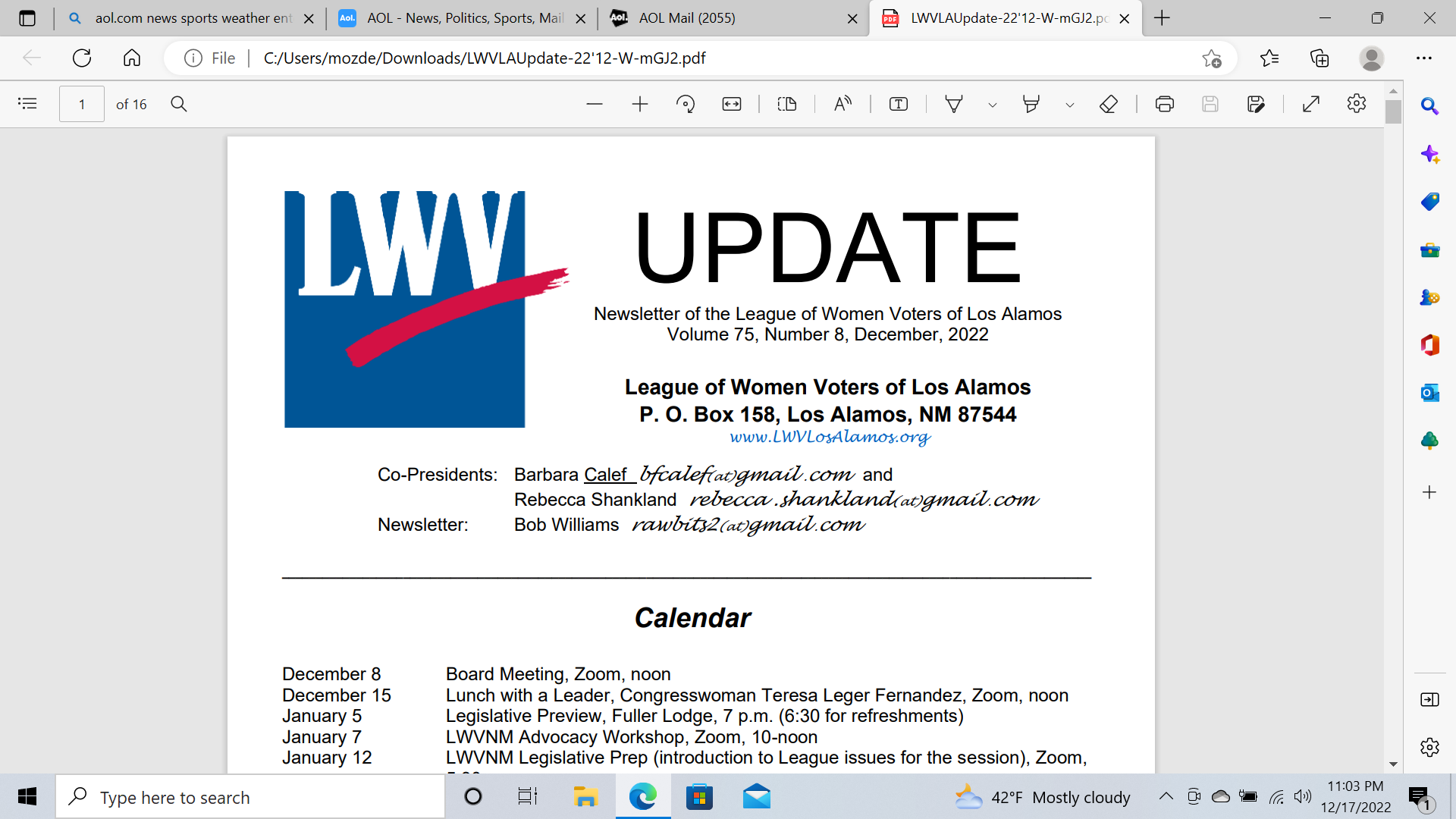 LWV LA December 2022 Image