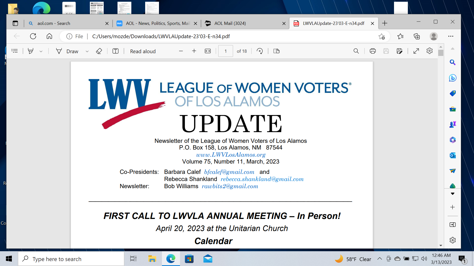 LWV LA March 2023