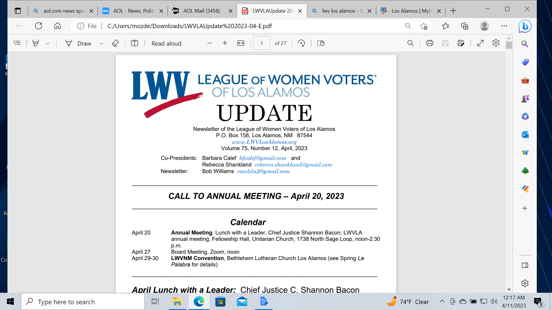 LWV LA April 2023 image