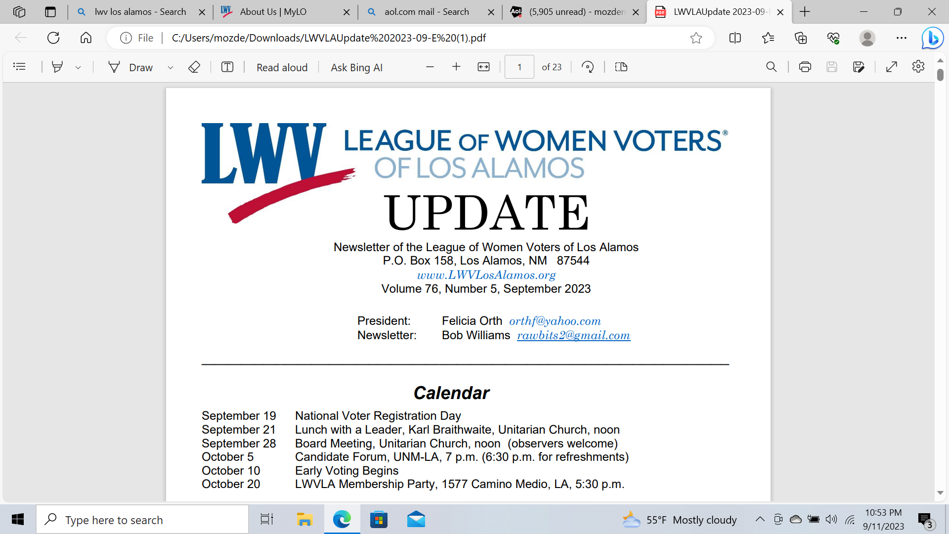 LWV LA September 2023 image