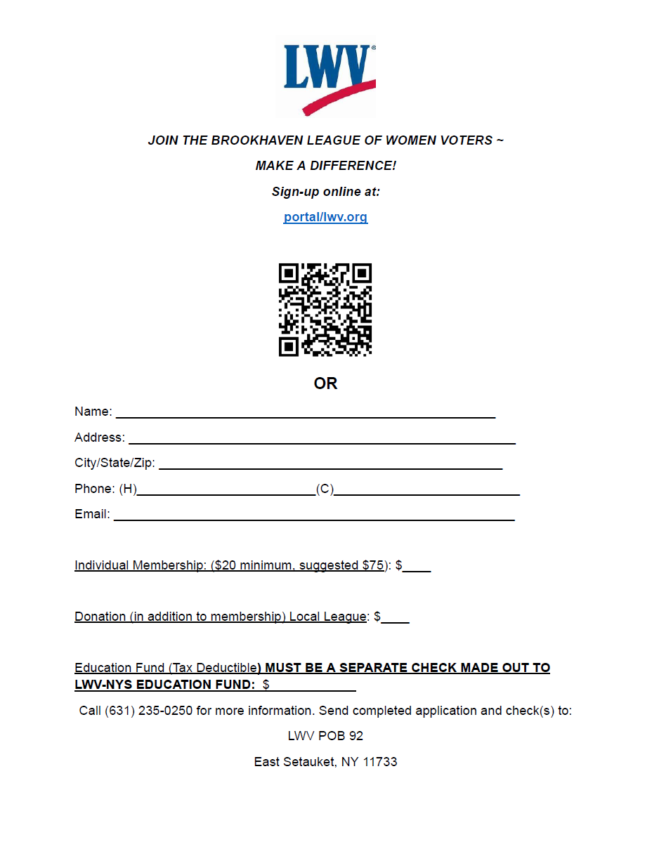 Join the league, print this form
