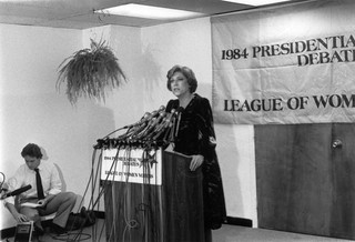 Vintage Photo of a League member behind a podium