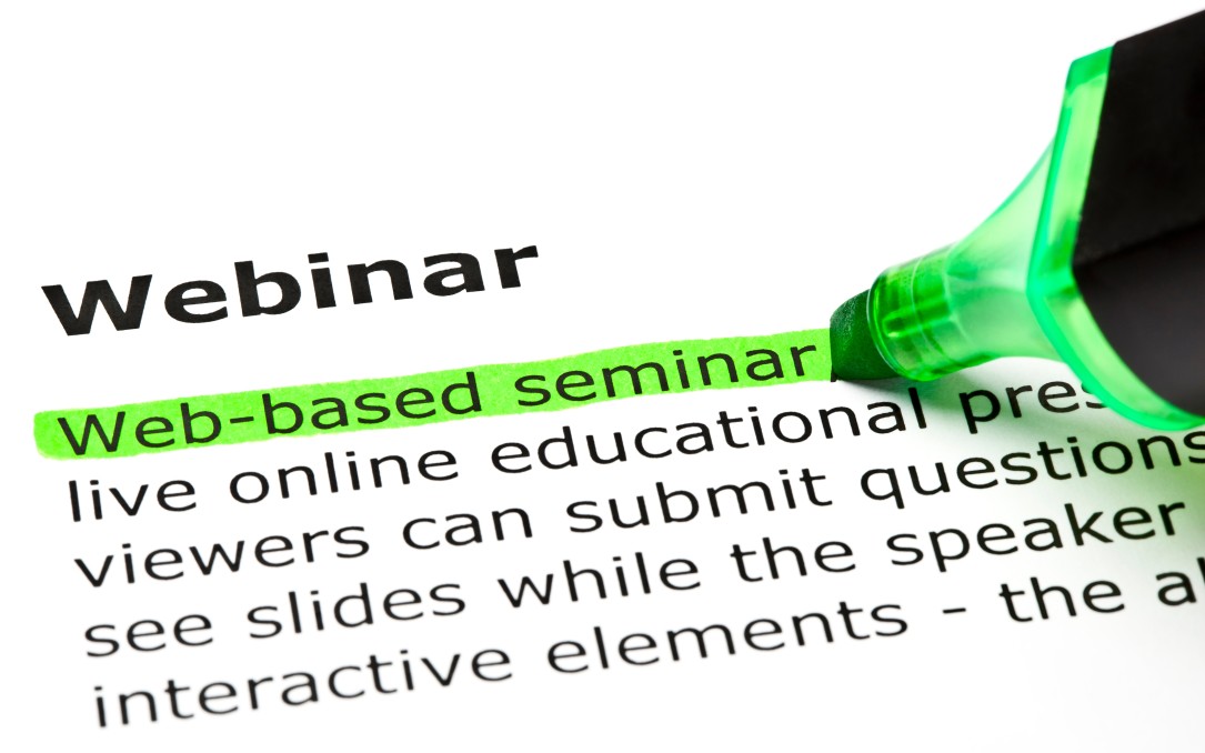 Webster Dictionary definition of webinar