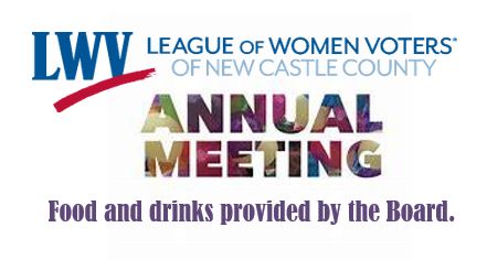 LWVNCC Annual Meeting - Food and drinks provided by the Board.