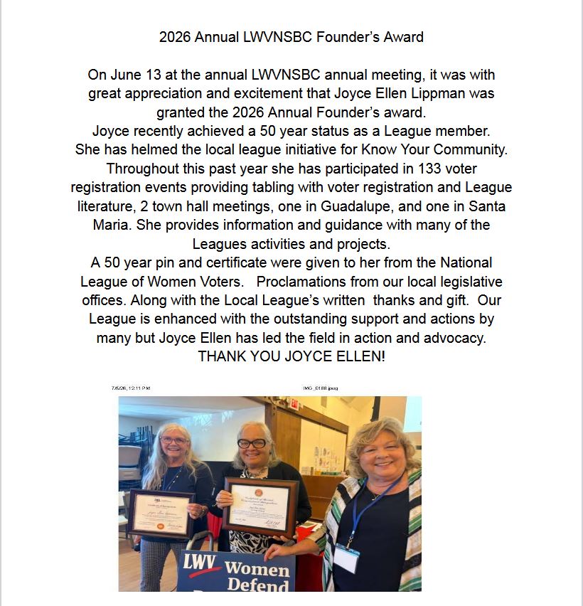text and photo of 2026 Founder's Award winner