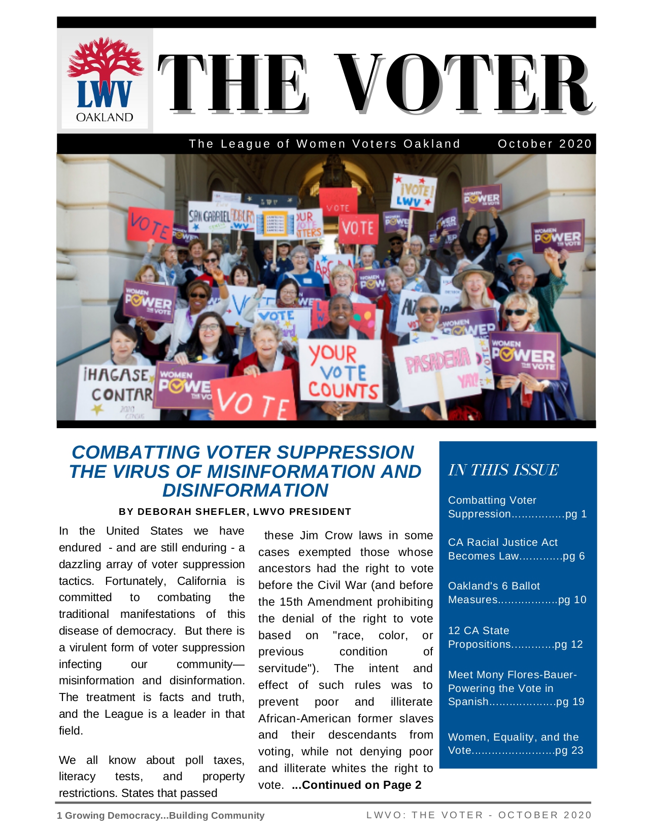 VOTER Newsletter: Election Edition