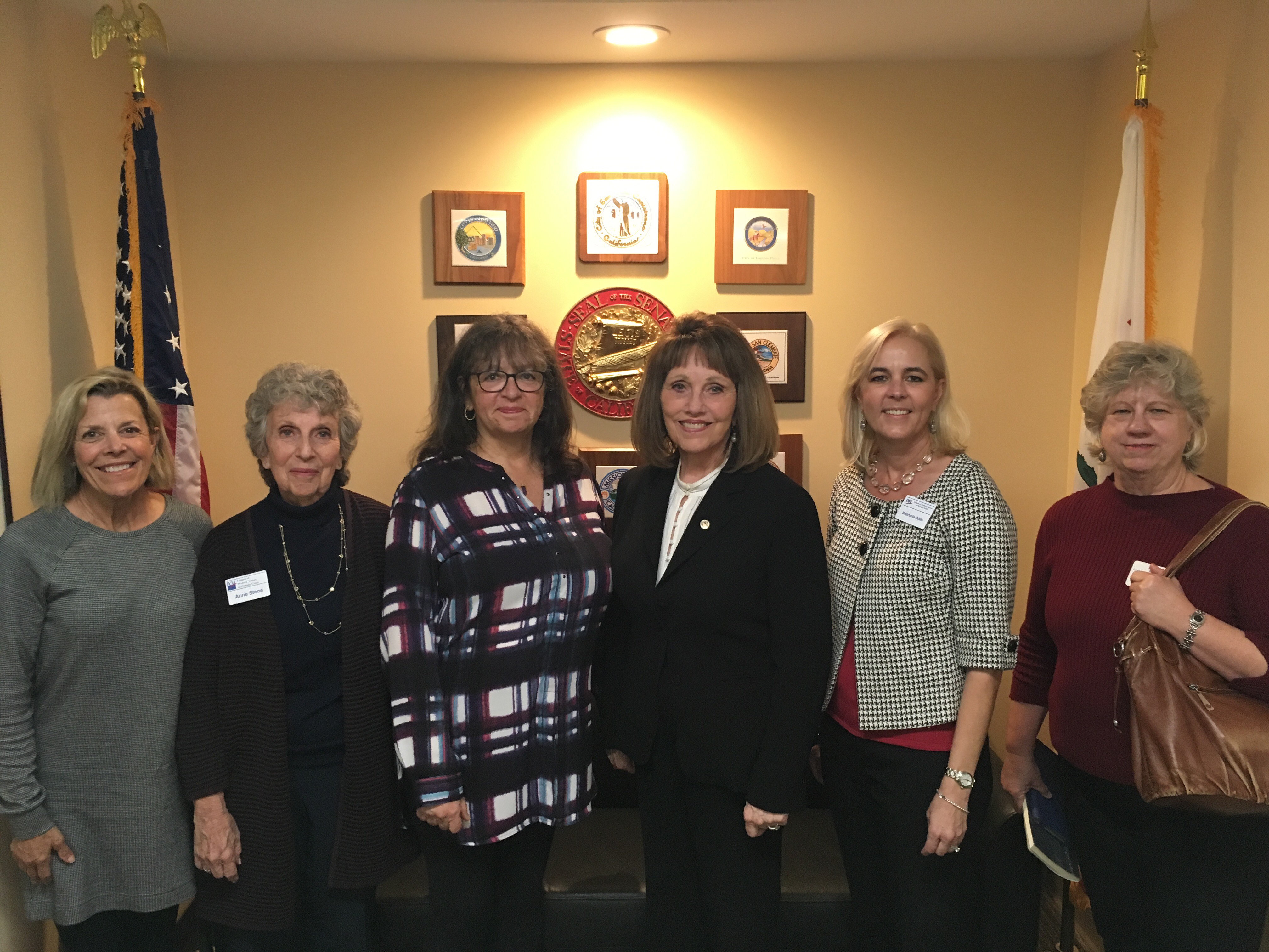 Senator Pat Bates with Five League Members