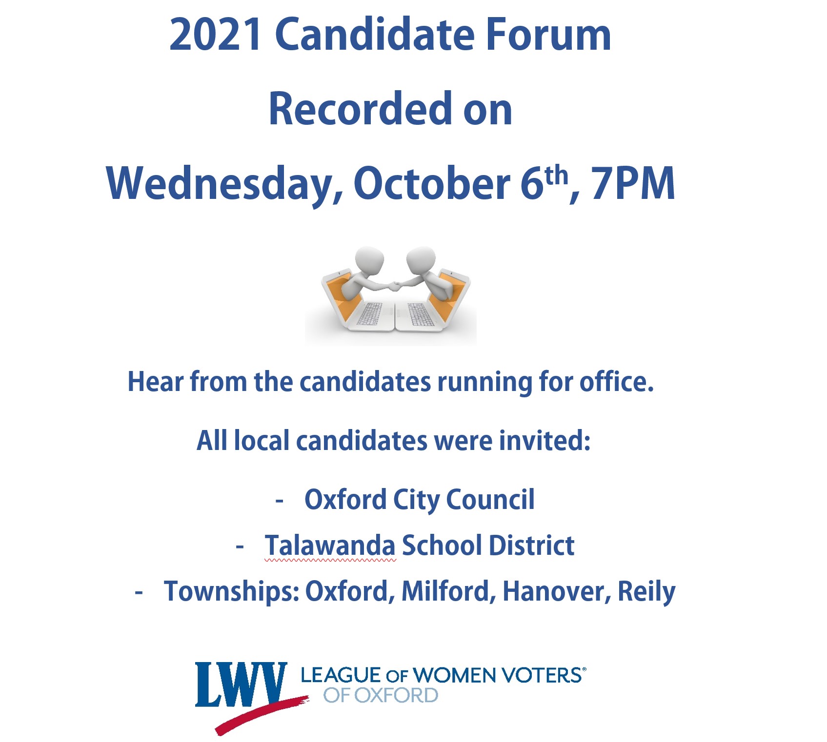 Recording of 2021 candidate forum Recording of 2021 candidate forum