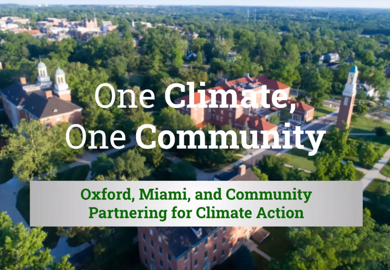 Aerial view of Oxford Ohio and Miami University