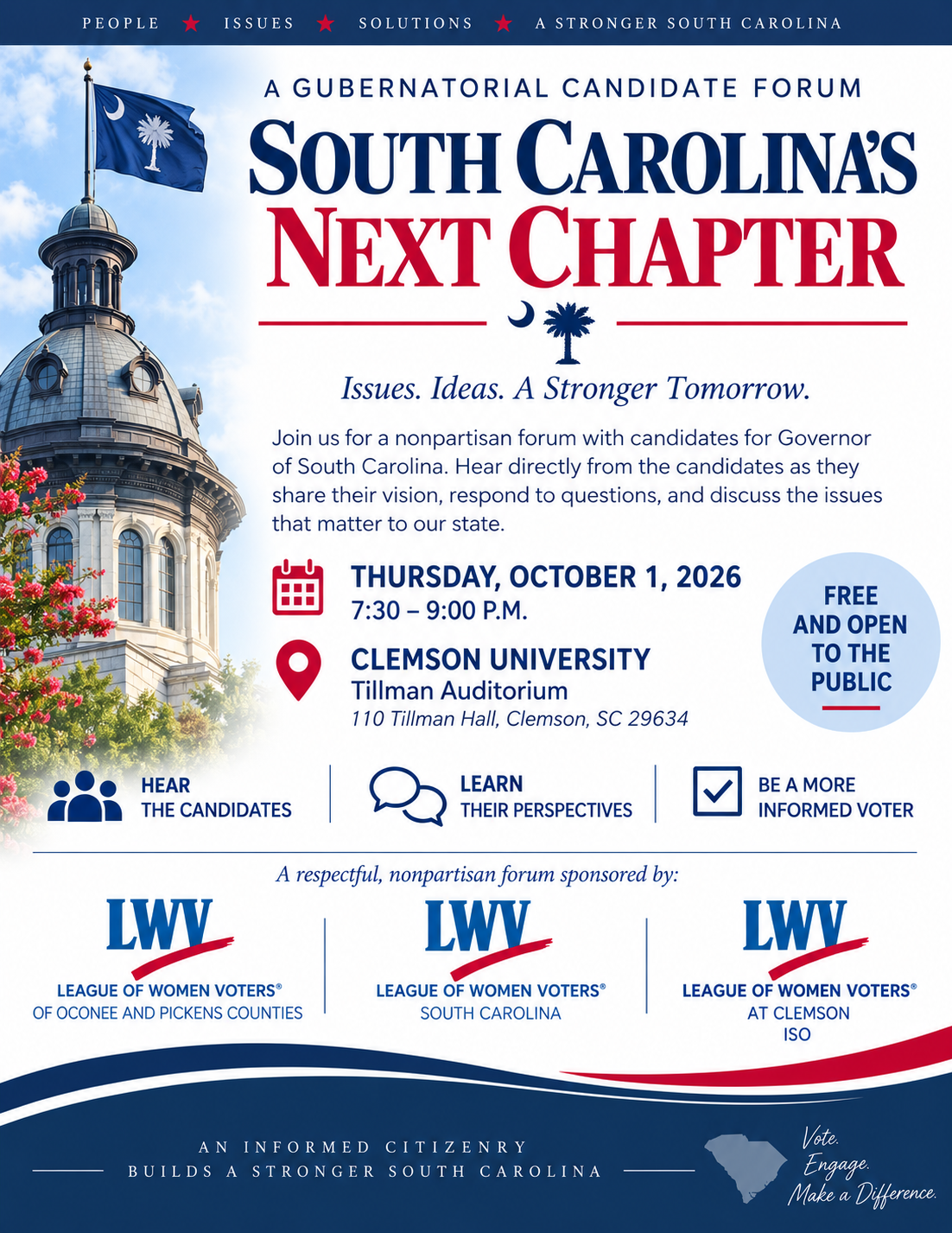 A flyer for the gubernatorial candidate forum