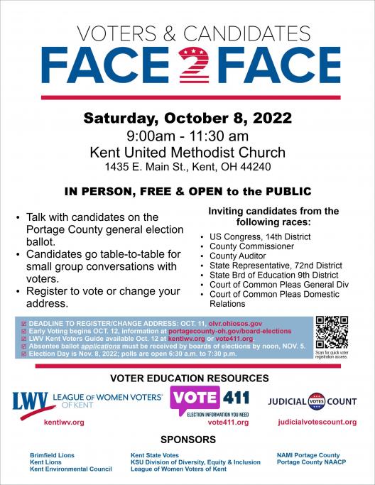 Face 2 Face Candidate forum flyer NOv 2022