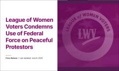 LWV Condemns Use of Federal Force on Peaceful Protestors