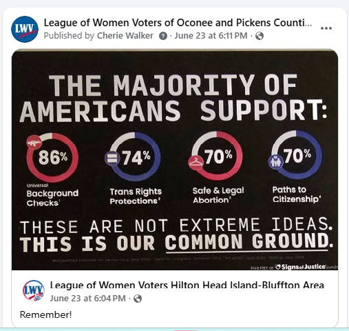 A Facebook post screen grab