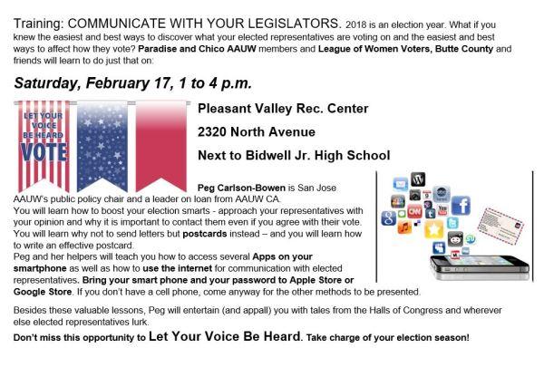 Communicate with your Legislators Event Flyer