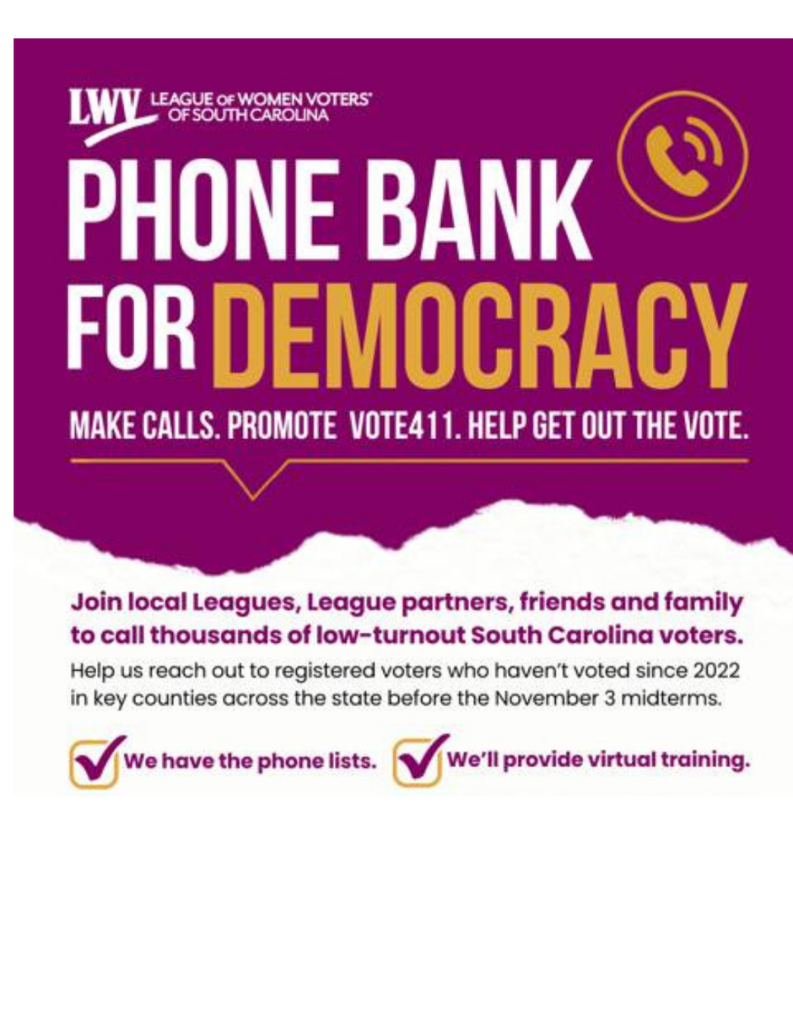 A graphic promoting Phone Bank for Democracy