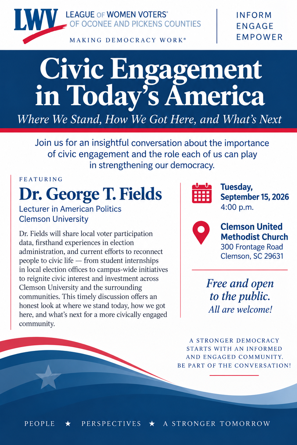 A flyer on the event on Tuesday, September 15, 2026
