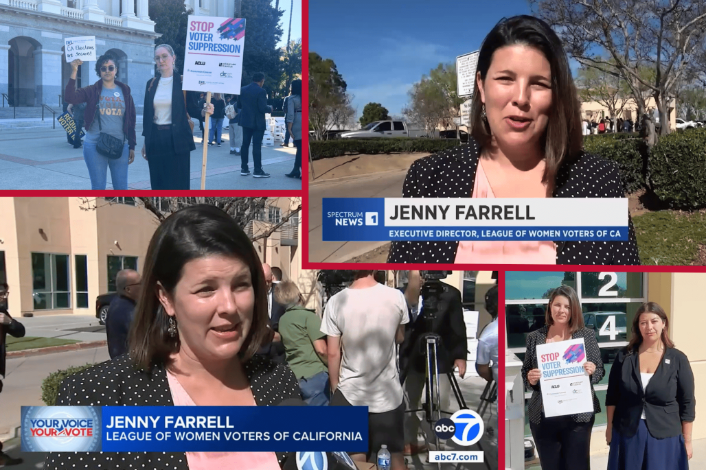 Images of LWVC and Coalition partners attending Voter ID rallies