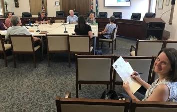 Kathy Observing Environmental Mtg in Hudson OH