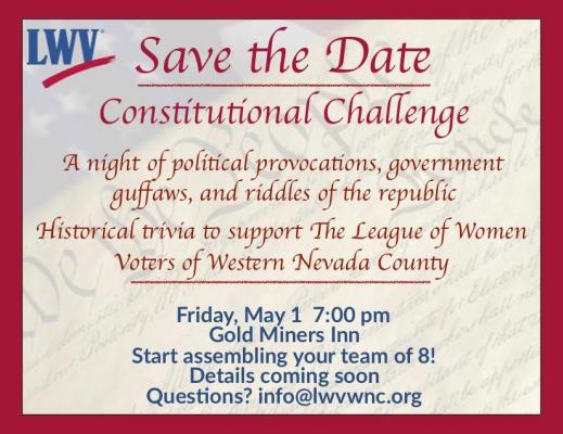 Save the Date - Constitutional Challenge Save the Date - Constitutional Challenge