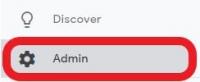 Google Analytics - Admin button