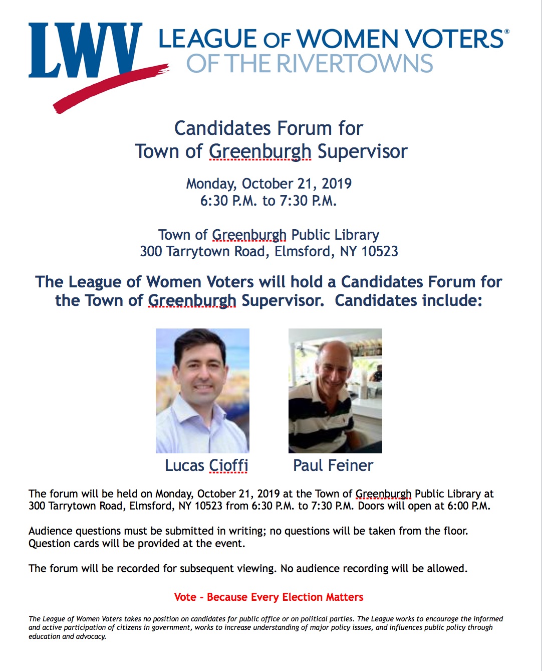 Greenburgh Candidate Forum