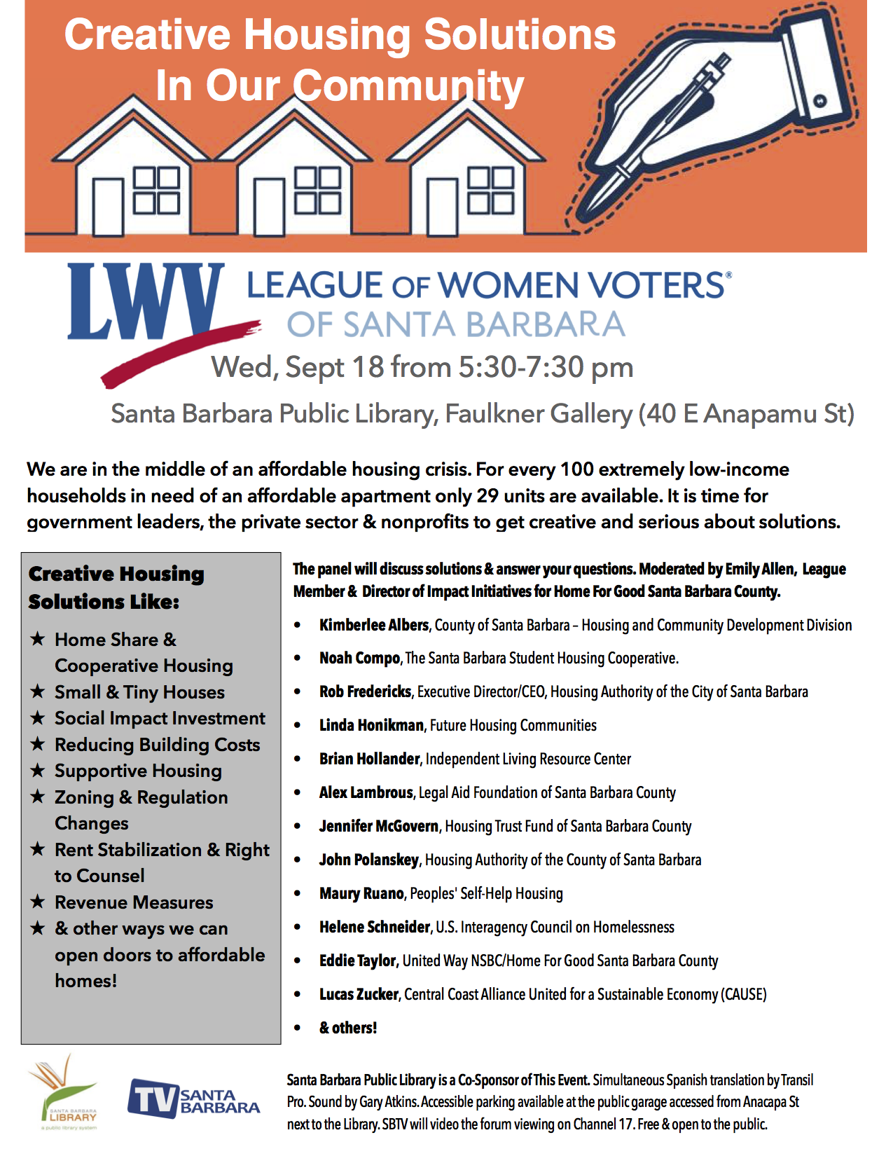 Creative Housing Forum flyer Creative Housing Forum flyer