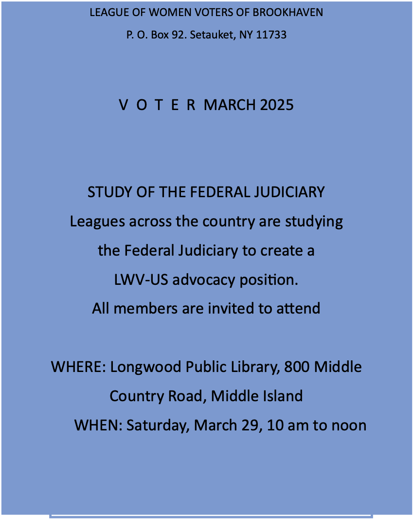 LWV Brookhaven Voter March 2025